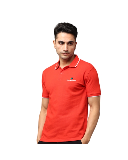 Greys & Blues Pima Polo T-Shirt - Red With White Tipping